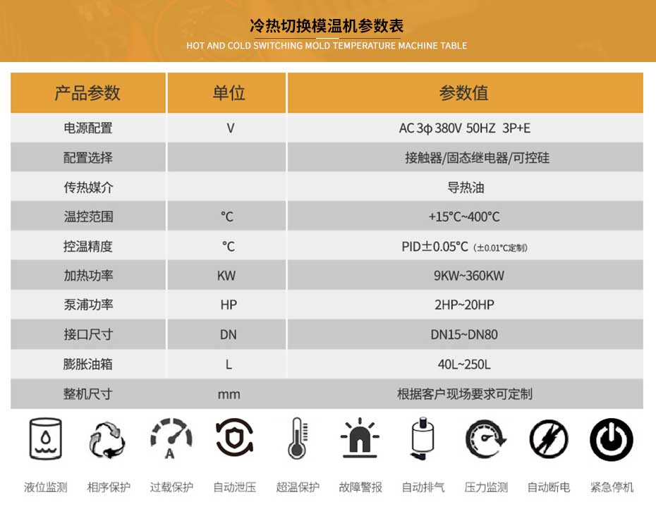 冷热切换模温机参数